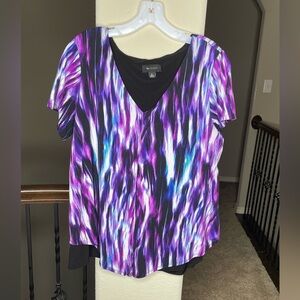AB Studio Abstract Geometric Design Blouse Size XL Office Work Career Colorful